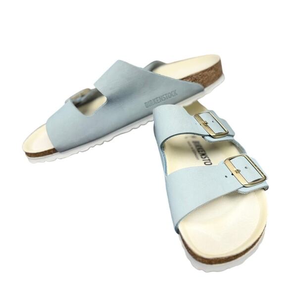 Birkenstock New Women's Arizona Sandal Sky Blue Nubuck | 39 EU - Picture 2 of 5